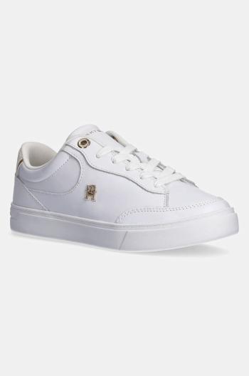 Kožené sneakers boty Tommy Hilfiger ESSENTIAL CHIC COURT SNEAKER bílá barva, FW0FW08322