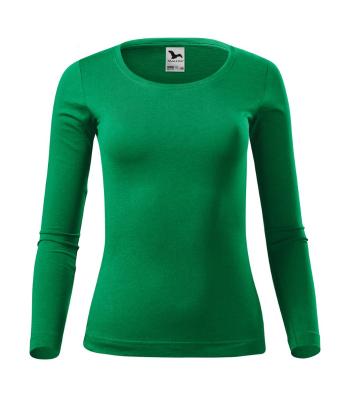 MALFINI Dámské tričko s dlouhým rukávem Fit-T Long Sleeve - Středně zelená | XL