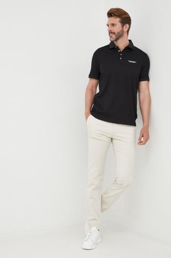 Bavlněné polo tričko Armani Exchange černá barva, s potiskem, 8NZF80 Z8H4Z NOS