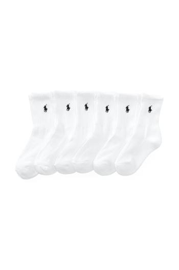 Dětské ponožky Polo Ralph Lauren 6-pack bílá barva, 443774245001