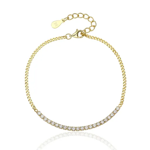 JVD Třpytivý pozlacený náramek se zirkony SVLB0557XJ6GO18