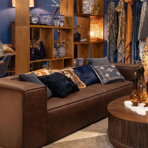 Tmavě hnědá textilní pohovka Sorrel - 280*99*68 cm J-Line by Jolipa