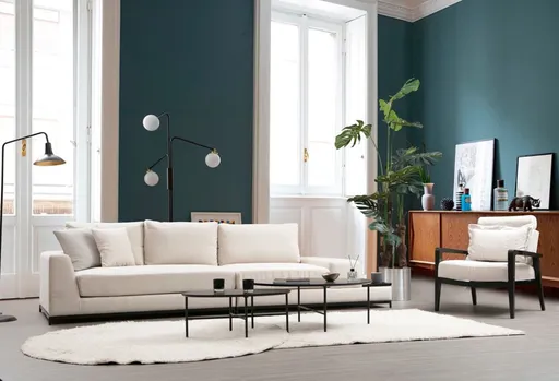 Čtyřmístná pohovka Line With Side Table - Beige