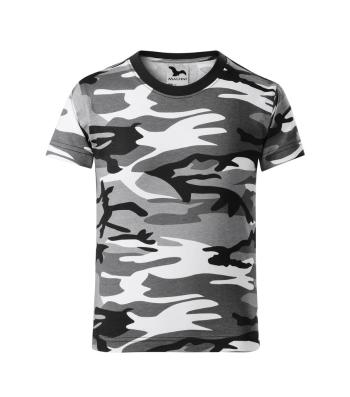 MALFINI Dětské maskáčové tričko Camouflage - Maskáčová šedá | 146 cm (10 let)