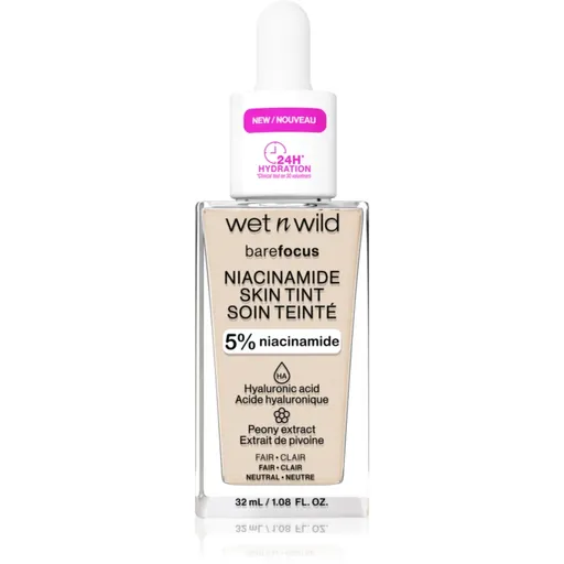 Wet n Wild BareFocus Niacinamide Skin Tint lehký hydratační make-up odstín Fair (Neutral) 32 ml
