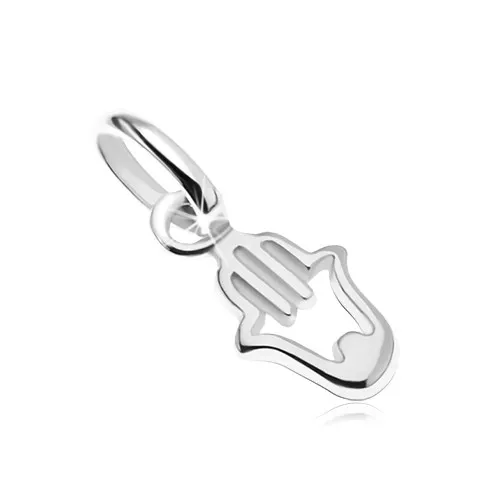 Stříbrný přívěsek 925, lesklý, ruka Fatimy, ozdobná kulička