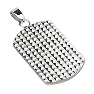 Ocelový přívěsek - lesklá tabulka s malými hroty