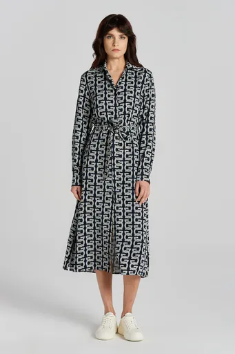 ŠATY GANT SLIM G PATTERN SHIRT DRESS EVENING BLUE
