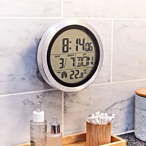 Digitální hodiny do koupelny