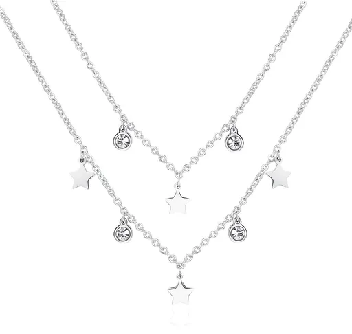 S'Agapõ Dvojitý řetízek s hvězdičkami Luce SCE03