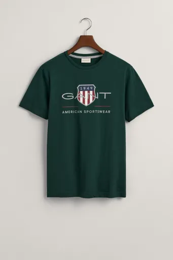 TRIČKO GANT REG ARCHIVE SHIELD SS T-SHIRT TARTAN GREEN