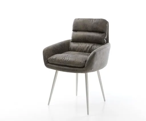 Jídelní židle Abelia-Flex s područkami šedá vintage zúžená