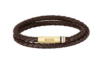 Hugo Boss Dvojitý kožený náramek Ares 1580670 19 cm