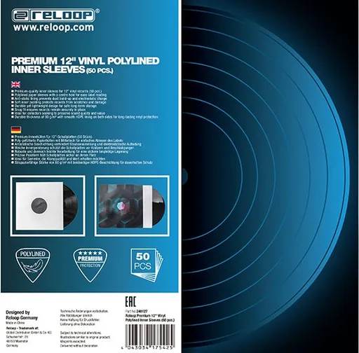 Reloop Premium 12'' Vinyl Polylined Inner Sleeves