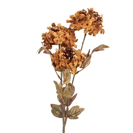 Dekorace světle oranžová umělá květina hortenzie - 10*8*76 cm Clayre & Eef