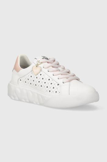 Kožené sneakers boty Love Moschino bílá barva, JA15584G0IIA110B