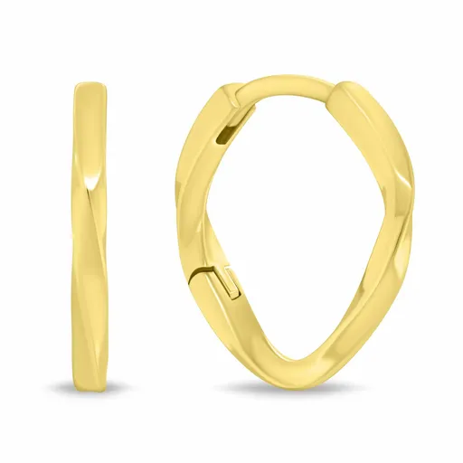 Brilio Silver Minimalistické pozlacené náušnice s krouceným designem EA1215Y