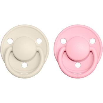 BIBS De Lux Natural Rubber Size 1: 0+ months dudlík Ivory / Baby Pink 2 ks