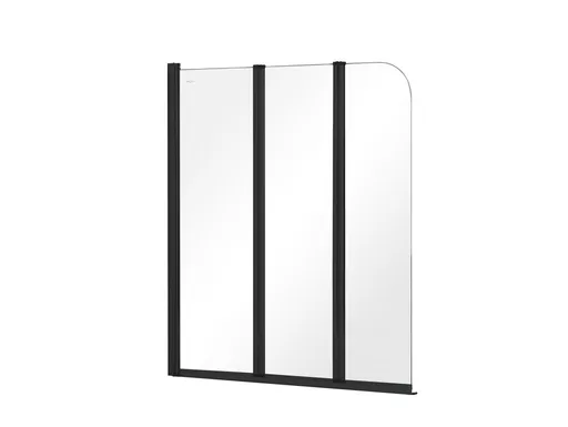 BESCO Vanová zástěna PRIME 3 Barva rámu Černá, Rozměr A 120, Směr zavírání Univerzální Levé / Pravé, Výplň Čiré bezpečnostní sklo 5 mm BCPRIM12BC
