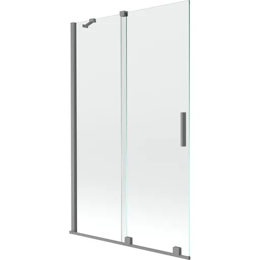 MEXEN/S Velar dvoukřídlá posuvná vanová zástěna 110 x 150, transparent, grafit metal 896-110-000-01-95