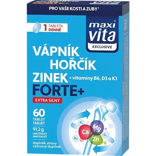 VITAR MAXI VITA EXCLUSIVE VÁPNÍK + HOŘČÍK + ZINEK FORTE+ 60 TAB Doplněk stravy, , velikost