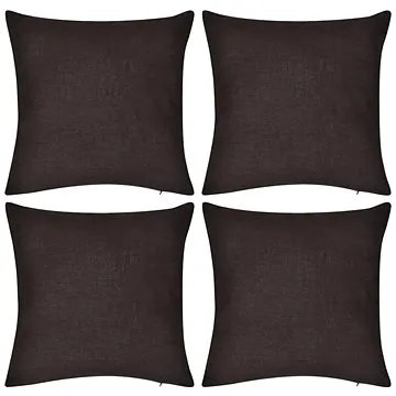 4 hnědé povlaky na polštářky bavlna 50 × 50 cm