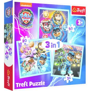 Puzzle 3v1 Mocná štěňata Tlapková patrola/Paw Patrol 20x19,5cm v krabici 28x28x6cm