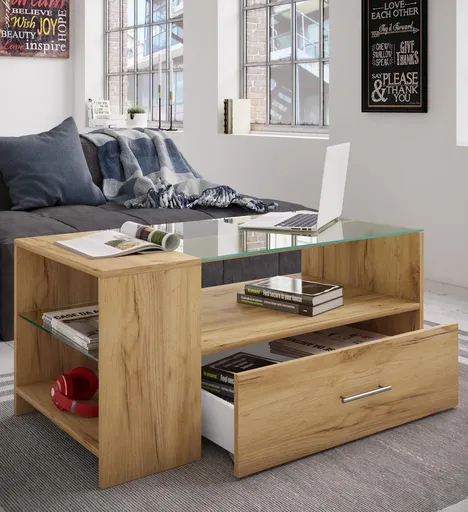 VCM Odkládací stolek Tindala, dub medový