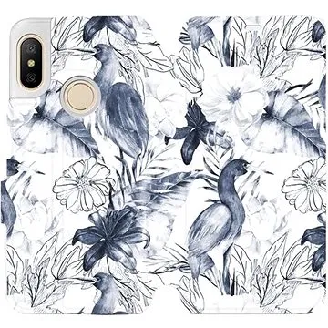Flipové pouzdro na mobil Xiaomi Mi A2 Lite - MX09S Modravé květy (5903516032761)
