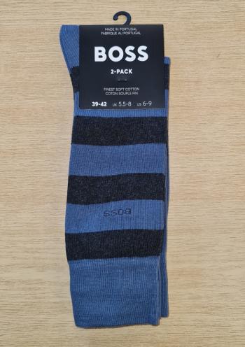 PÁNSKÉ PONOŽKY BOSS 50467712 2PACK 39/42 Modrá