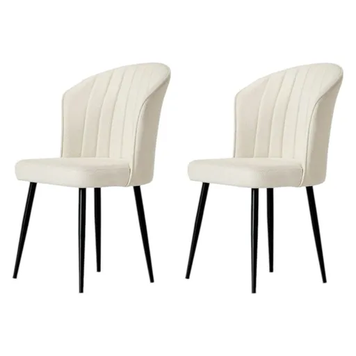 Sada jídelních židlí Rubi Cream and Black, 2 ks