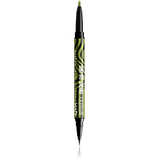 NYX Professional Makeup Beetlejuice Pinstripe Duo Liner oční linky 2 v 1 odstín 03 Green Chrome 0,5 ml