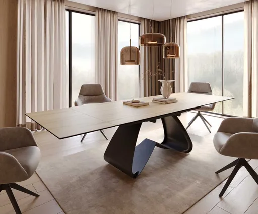 Jídelní stůl Edge 200-300x100 keramika Laminam® Sabbiaová barva