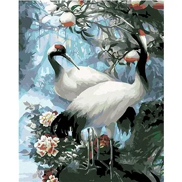 Diamondi - Diamantové malování - BÍLÝ JEŘÁB, 40x50 cm, bez rámu a bez vypnutí plátna (603009A)