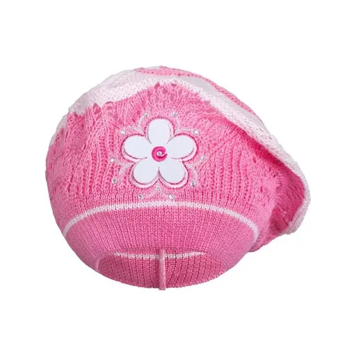 New Baby Pletená čepička-baret  světle růžová, vel. 104 (3-4r)