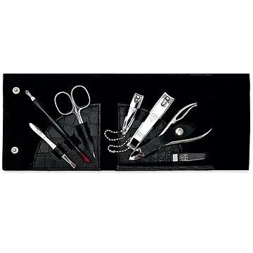 KELLERMANN dámská sada na manikúru 7843 MC N černá se vzorem krokodýlí kůže (4007669784315)