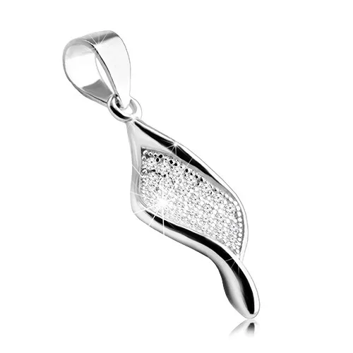 Přívěsek z 925 stříbra - široká zatočená spirála, drobné třpytivé zirkony