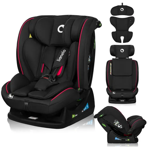 LIONELO Autosedačka Aart i-Size (40-150 cm) Black Carbon Red