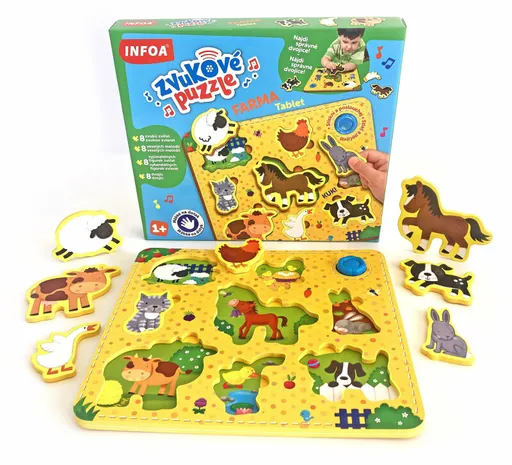 Zvukové puzzle - Farma - Tablet / vkládačka (CZ/SK vydanie)