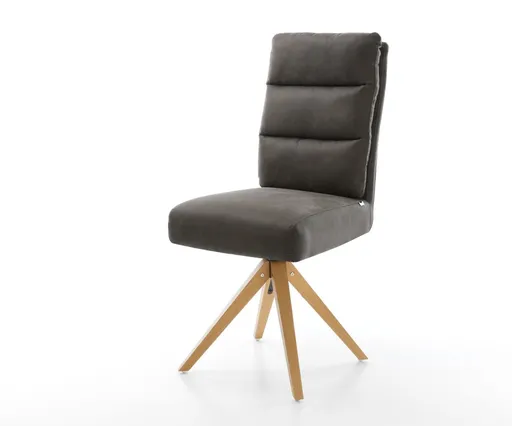 Otočná židle Pela-Flex antracitová vintage mikrovlákno dřevěná