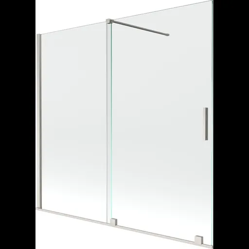 MEXEN/S Velar dvoukřídlá posuvná vanová zástěna 170 x 150, transparent, nikl kartáčovaný 896-170-000-01-97