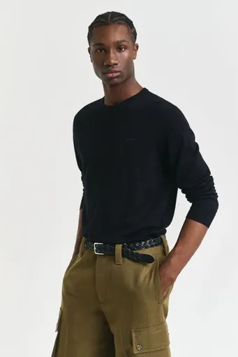 SVETR GANT EXTRAFINE MERINO WOOL C-NECK BLACK