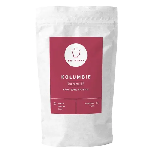 Zrnková káva KOLUMBIE - SUPREMO EP 1 kg, RE:START