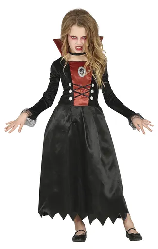 Guirca Dětský kostým - Upírka černé šaty Velikost - děti: M: 115-123 cm