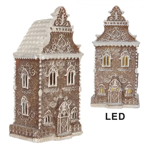 Perníkový LED domek Gingerbread Cotti - 12*11*25 cm Clayre & Eef