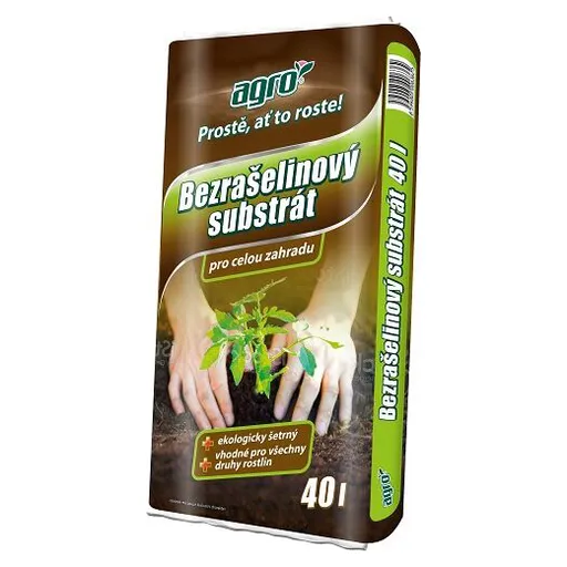 Bezrašelinový substrát AGRO 40l - rozbaleno - mírně roztržený obal