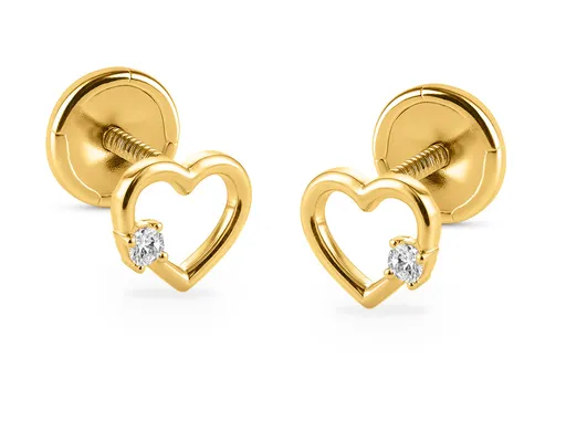 Brilio Zlaté srdíčkové náušnice s kubickým zirkonem 14/252.001/17ZIR