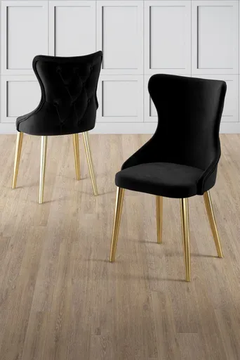 Sada židlí (4 kusy) Alpa - Black, Gold