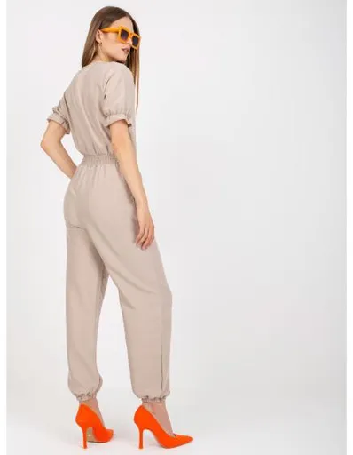 Dámský overal s kalhotami RUE PARIS béžový