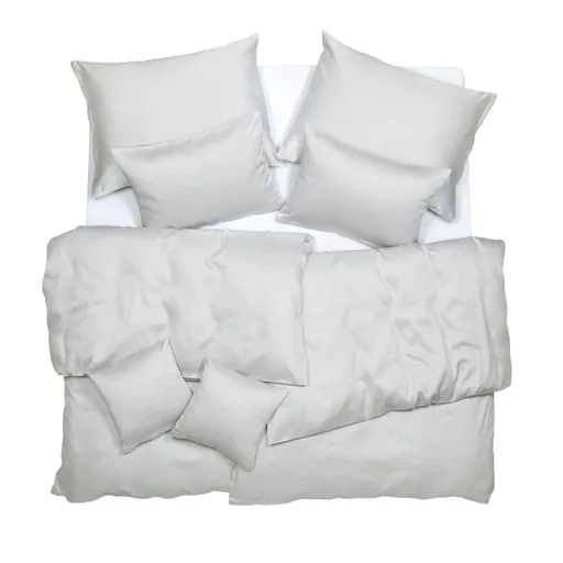 SCANquilt povlečení SATÉN TENCEL PLUS světle šedá 140 x 200/70 x 90 cm